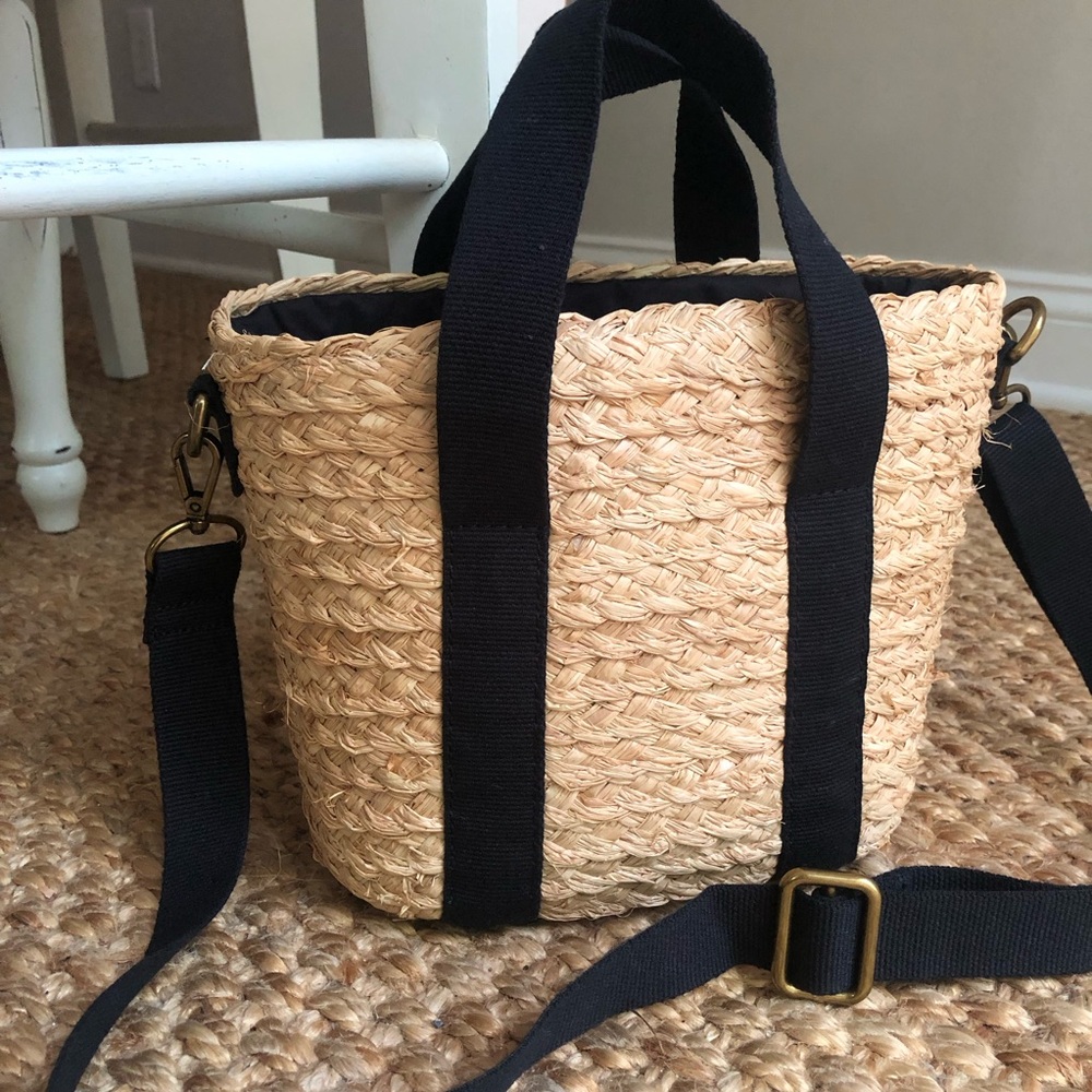 New: J Crew Raffia Straw Mini Tote Bag